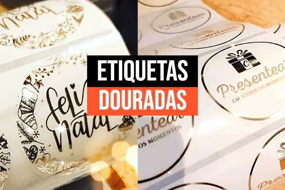 etiqueta dourada personalizada