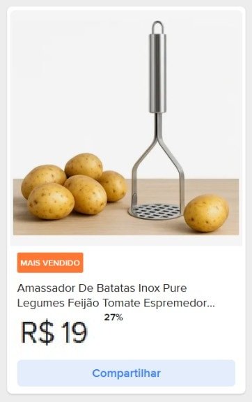 amassador de batatas inox