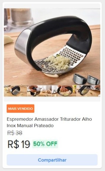 espremedor amassador triturador de alho